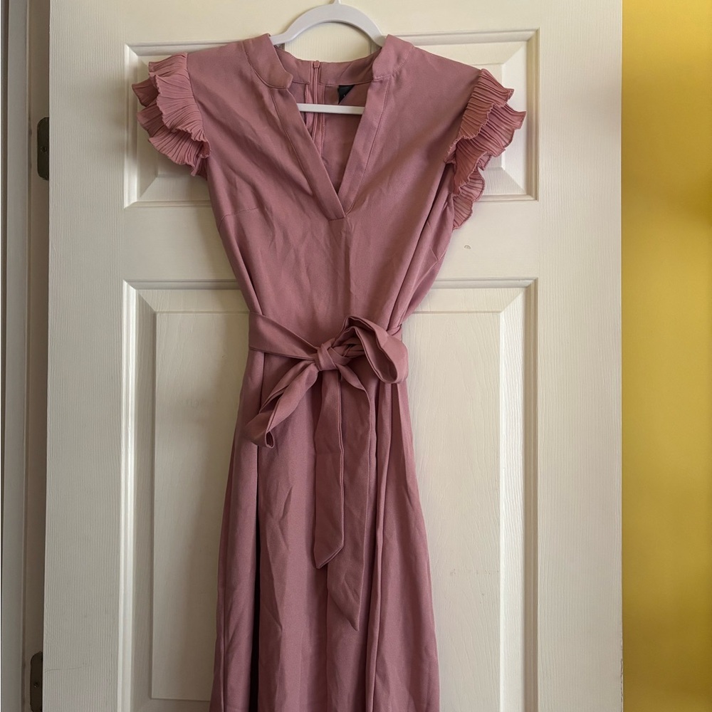 SHEIN Pink Sleeveless One Piece with High Neckline